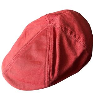 Burnt Orange Beret Hat With Brim